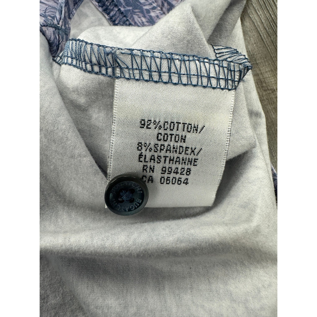 Bugatchi Milo Leaf Print OoohCotton 8-Way Stretch Shirt in Lilac — Size Large