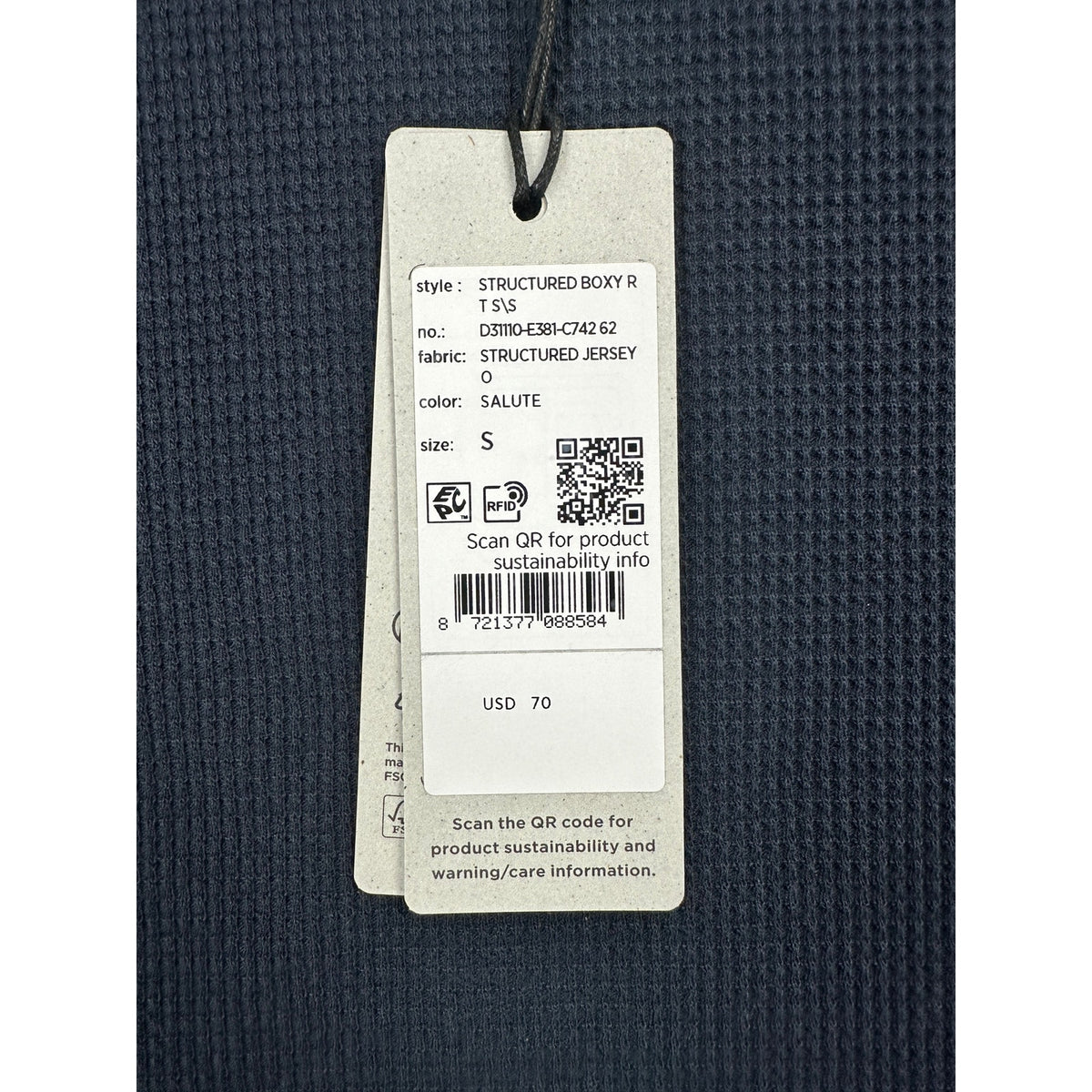 G-Star Structured Boxy Waffle Jersey Knit Tee — Size Small