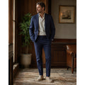 Ike Behar Unstructured Suit in Dark Navy Cotton Linen Spandex — Size Small