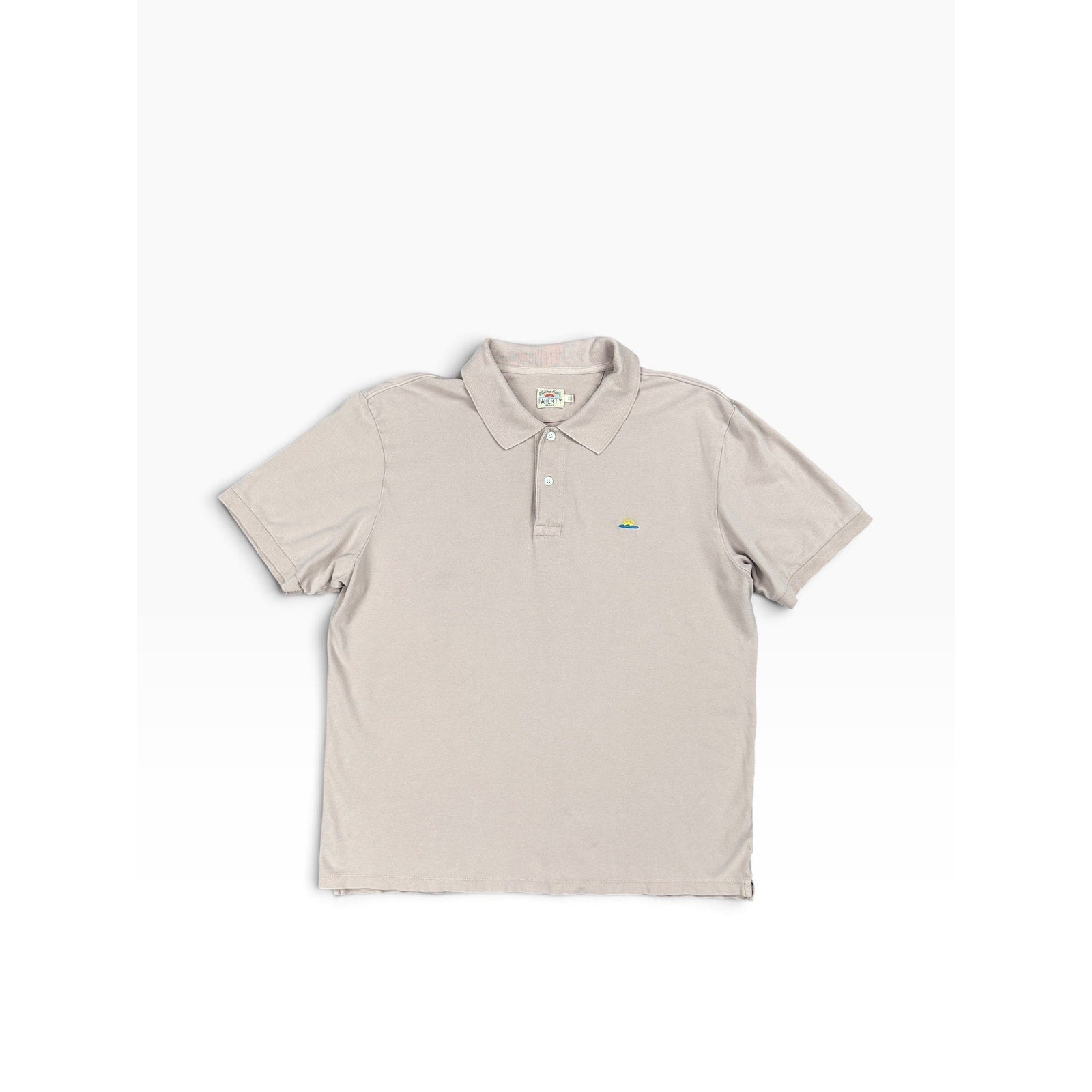 Faherty Sunwashed Pique Polo in Quartz Pink — Size Large // Preowned