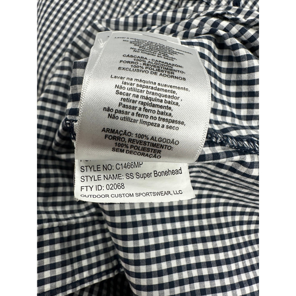 Columbia Rice Owls Super Bonehead PFG Vented Button Down in Navy Gingham — Size M // Preowned