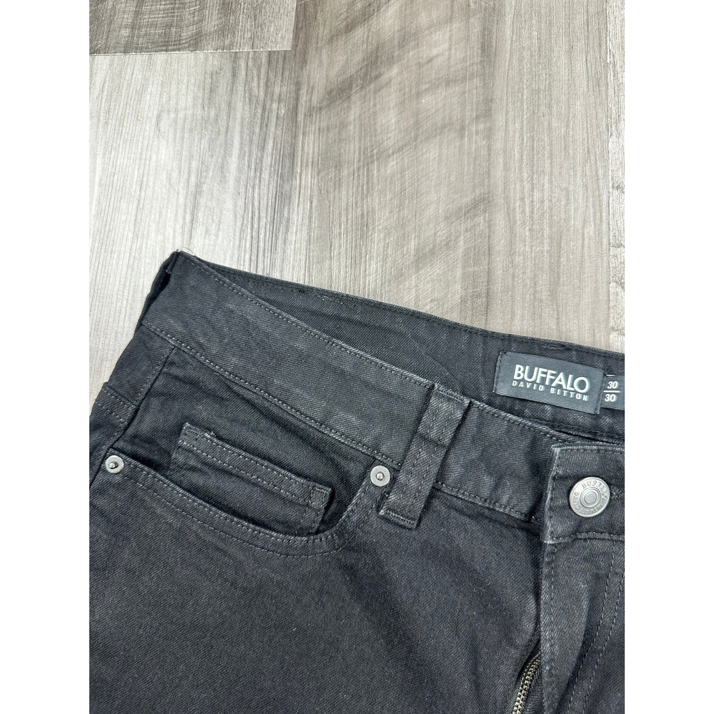 Buffalo David Bitton Ash Slim Stretch Jean in Black Rinse — Size 30x30