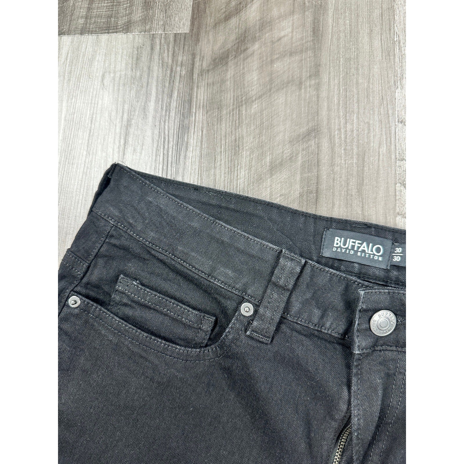 Buffalo David Bitton Ash Slim Stretch Jean in Black Rinse — Size 30x30