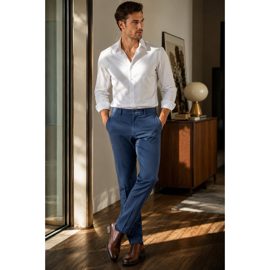 Bonobos Weekday Warrior Monday Slim Chino Dress Pants in Navy — Size 46x32