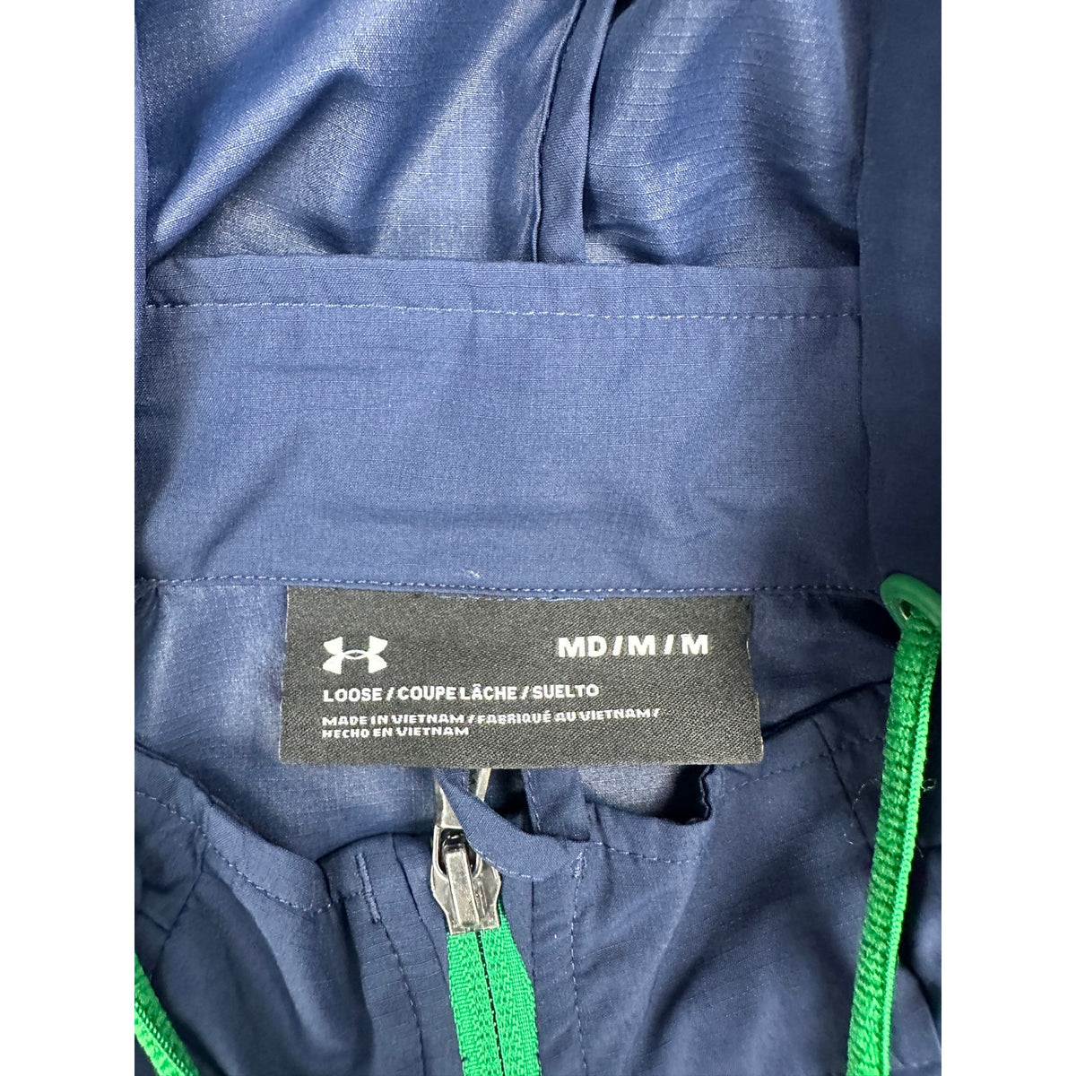 Under Armour Notre Dame Fighting Irish Storm Full Zip Hooded Windbreaker Jacket — Size Medium // Preowned