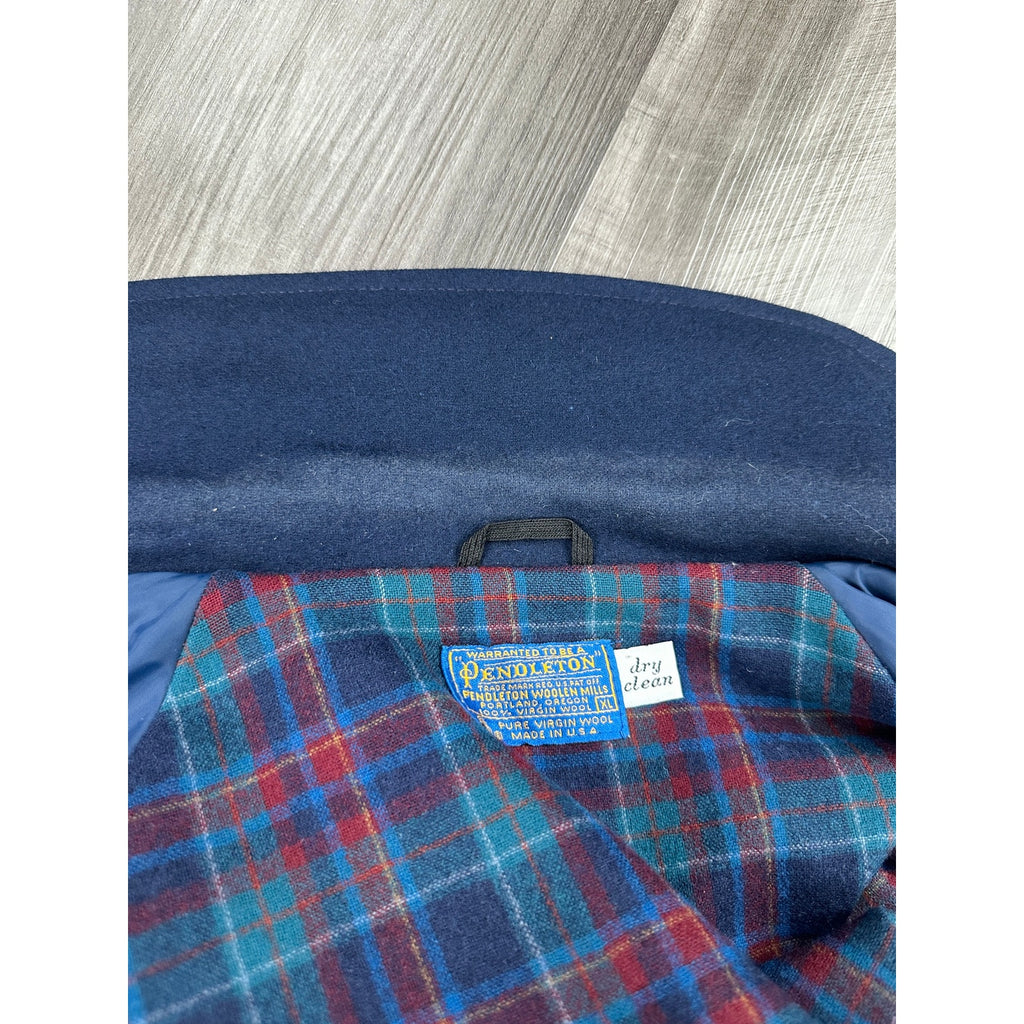 Pendleton Made in USA Virgin Wool Vintage Jacket in Navy — Size XL // Preowned