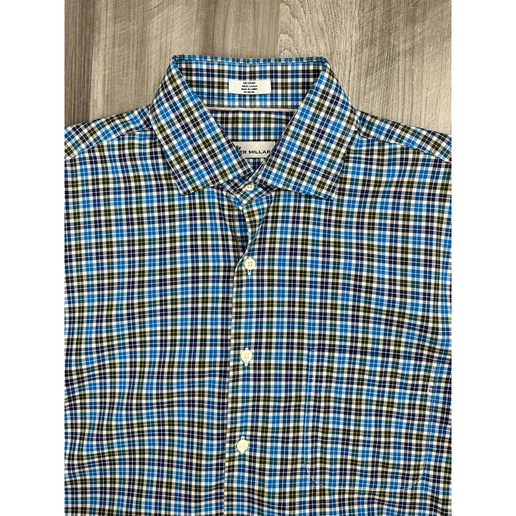 Peter Millar Crown Soft Plaid Classic Fit Long Sleeve Button Down Shirt — Size Medium // Preowned