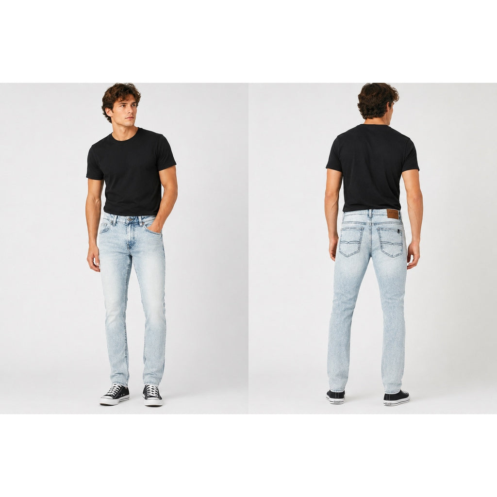 Buffalo David Bitton Ash Slim Fit Stretch Jean in Bleached and Blasted — Size 36x32