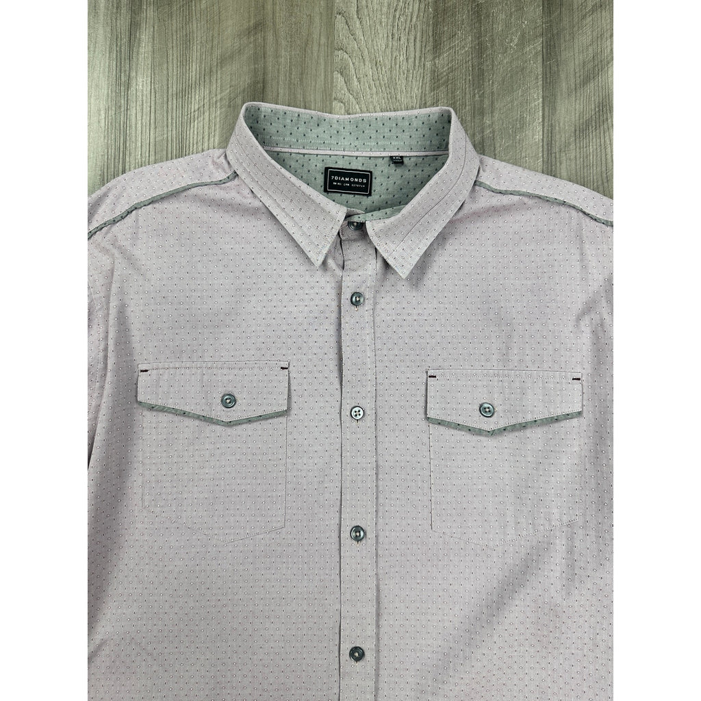 7 Diamonds Weekend Love Long Sleeve Button Down in Burgundy — Size 2XL // Preowned