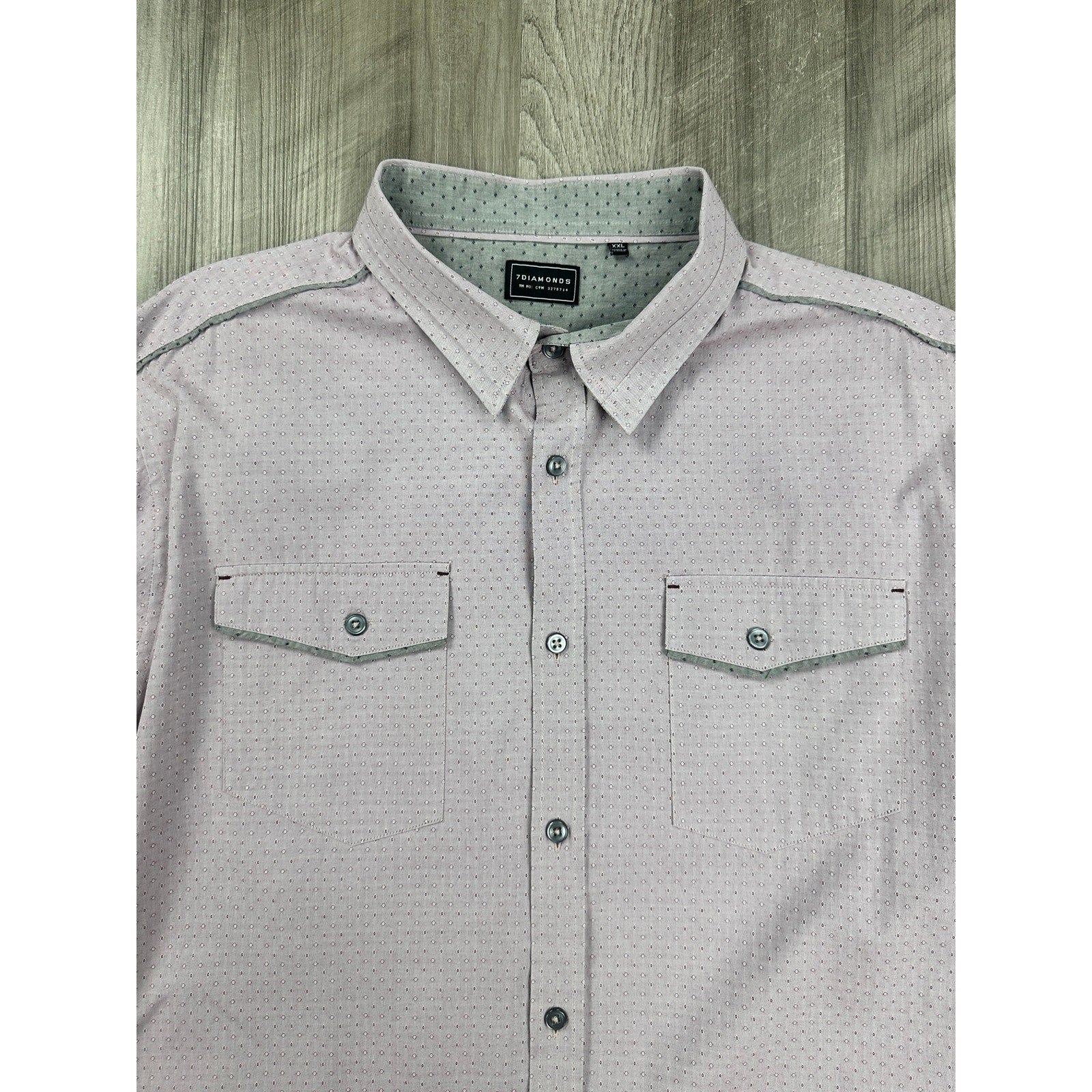 7 Diamonds Weekend Love Long Sleeve Button Down in Burgundy — Size 2XL // Preowned