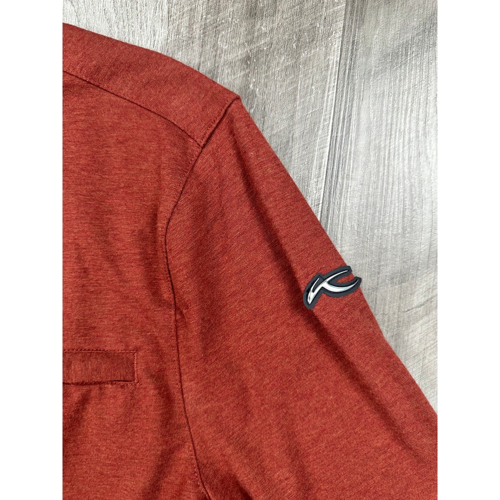 KJUS Inverness Tech Long Sleeve Polo in Cedar Red — Size 52 (Large)