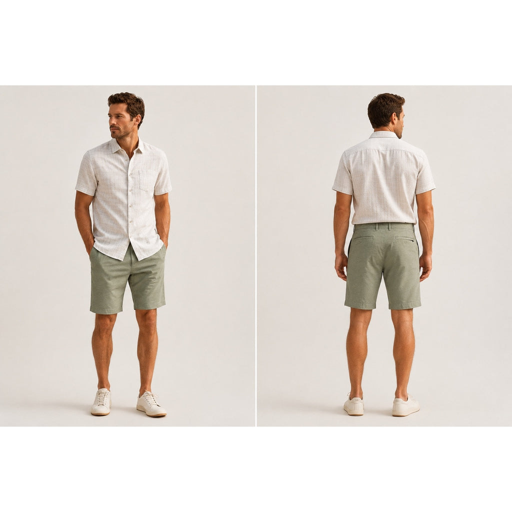 Faherty All Day Hybrid Shorts in Green — Size 36 // Preowned