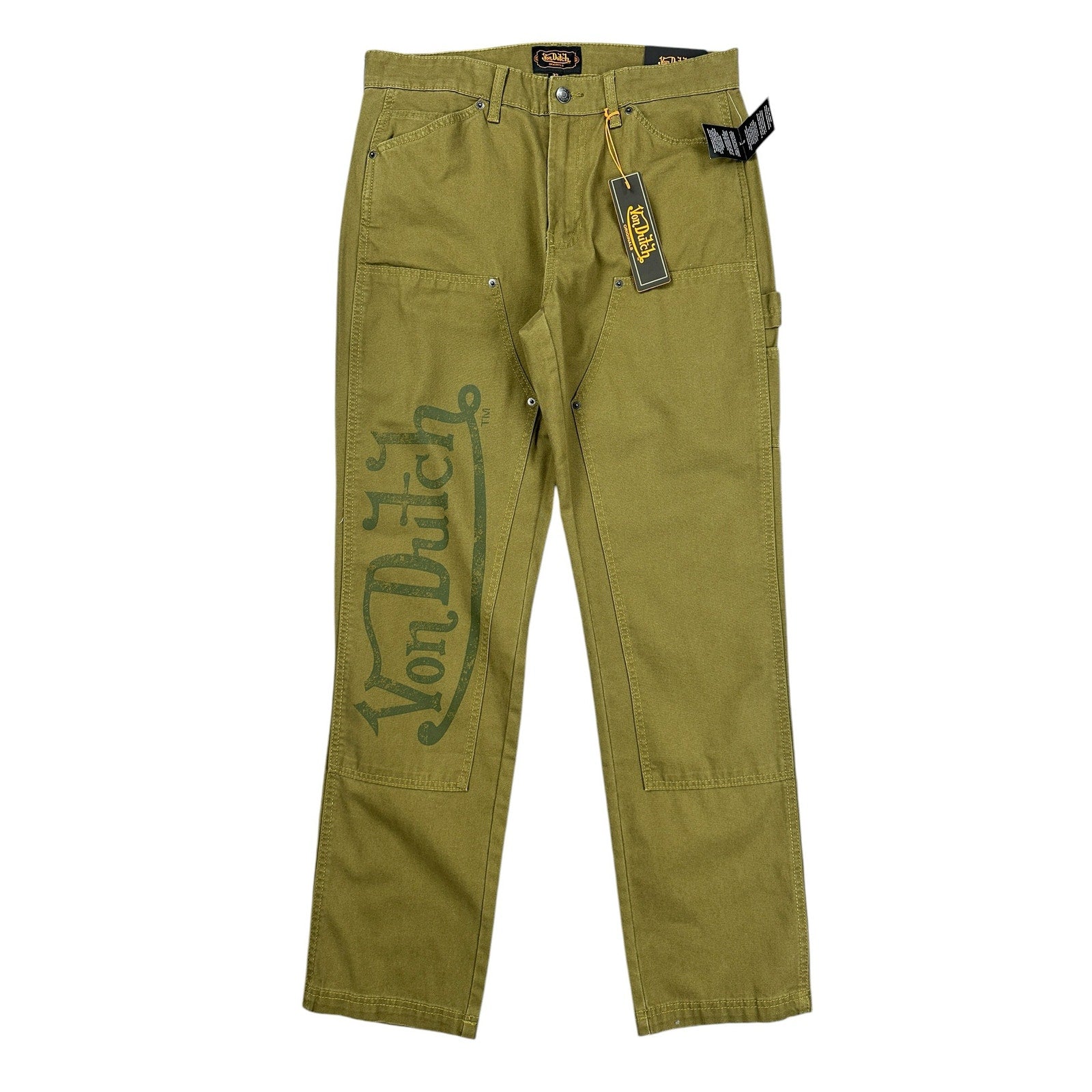Von Dutch Straight Double-Knee Carpenter Pant in Sphagnum Green — Size 32