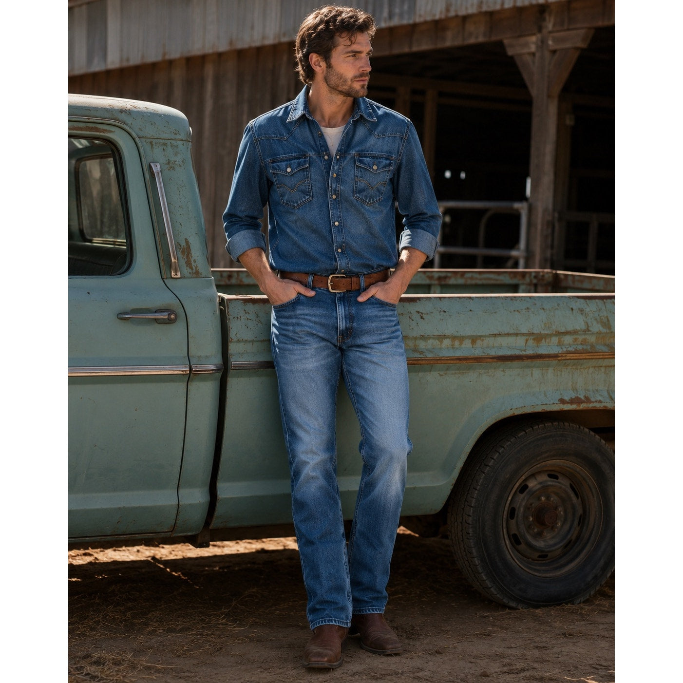 Wrangler Retro Slim Boot Cut Jeans in Blaze Blue — Size 40x34 // Preowned