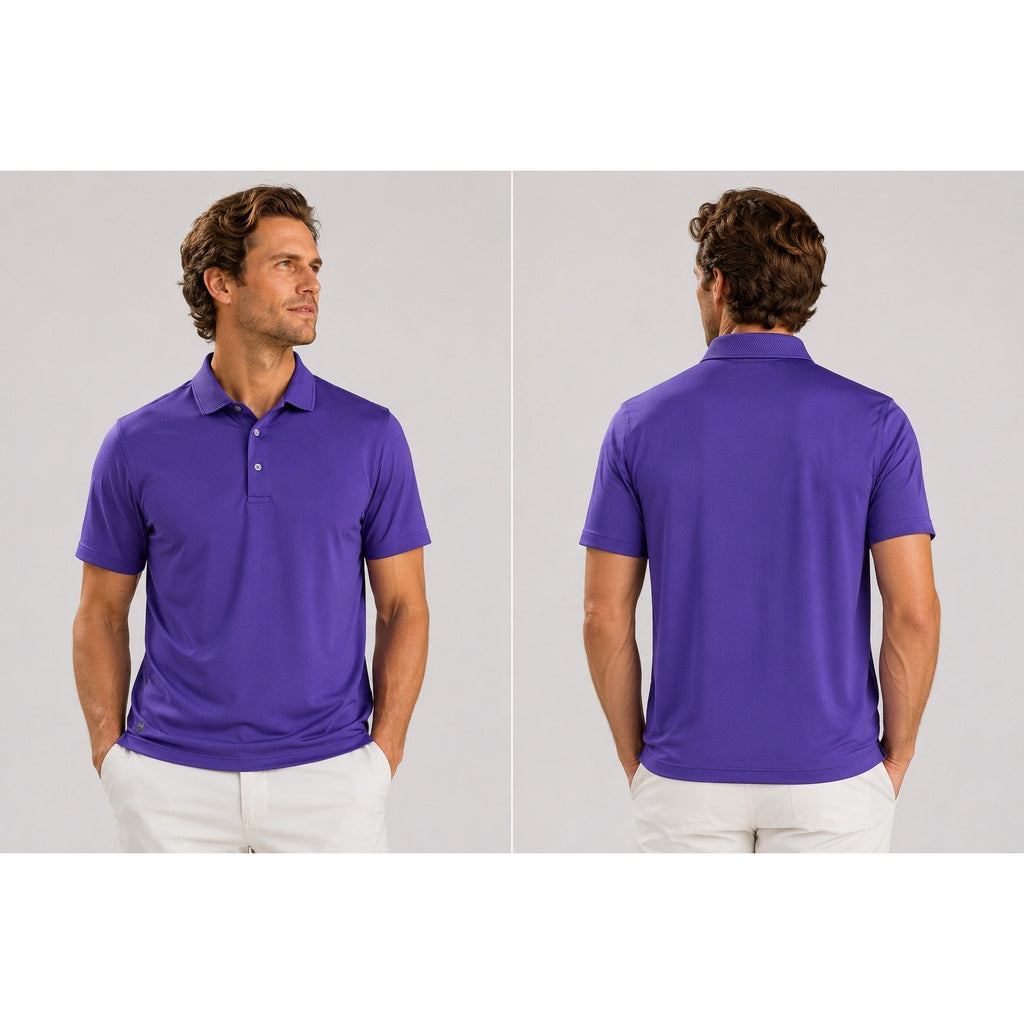 Greyson Performance Golf Polo with Knit Collar in Purple — Size Large // Preowned