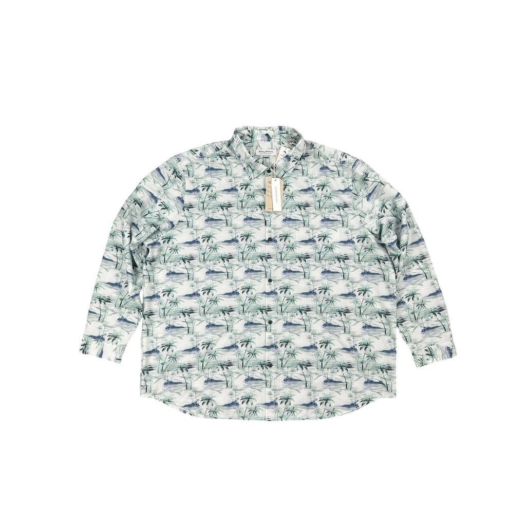 Tommy Bahama Bahama Coast Oceanic Oasis Long Sleeve Shirt in Lapland Green — Size 3XL
