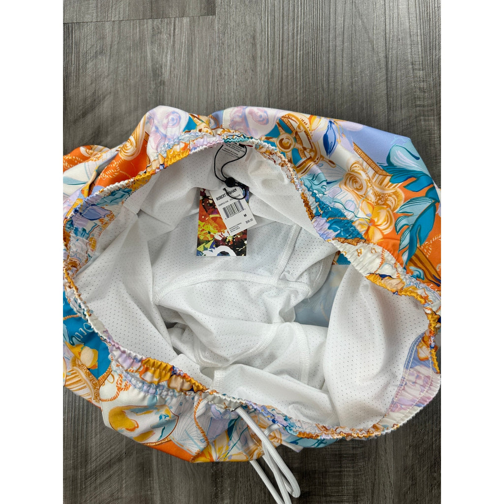 Robert Graham Floral Gold Treasure Swim Trunks — Size Medium