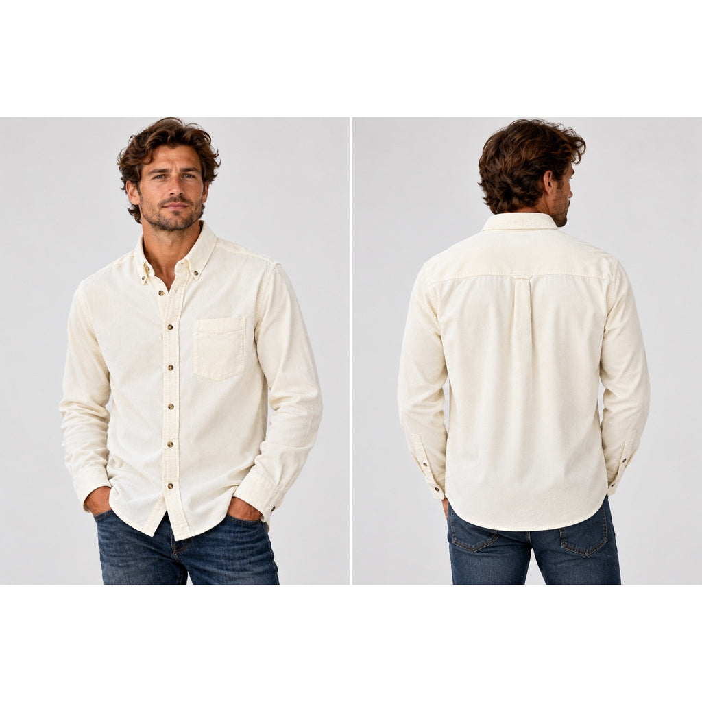 7 For All Mankind Corduroy Long Sleeve Button Down Shirt — Size Large