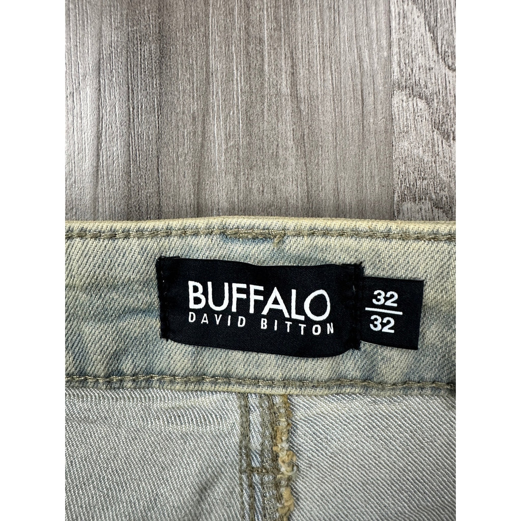 Buffalo David Bitton Ash Slim Stretch Jean in Dirty Blasted Wash — Size 32x32
