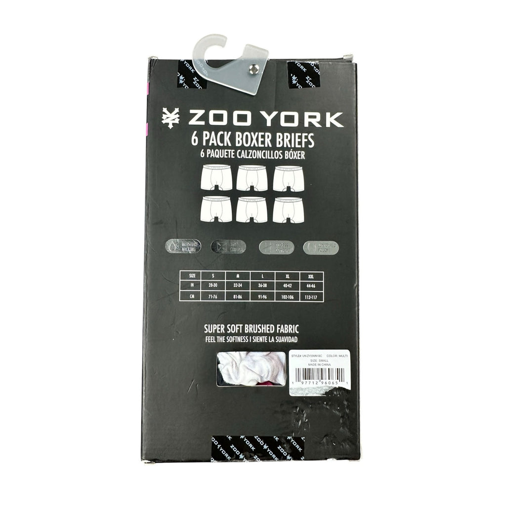 Zoo York Super Soft Brushed Performance Boxer Briefs - 6 Pack — Size Large