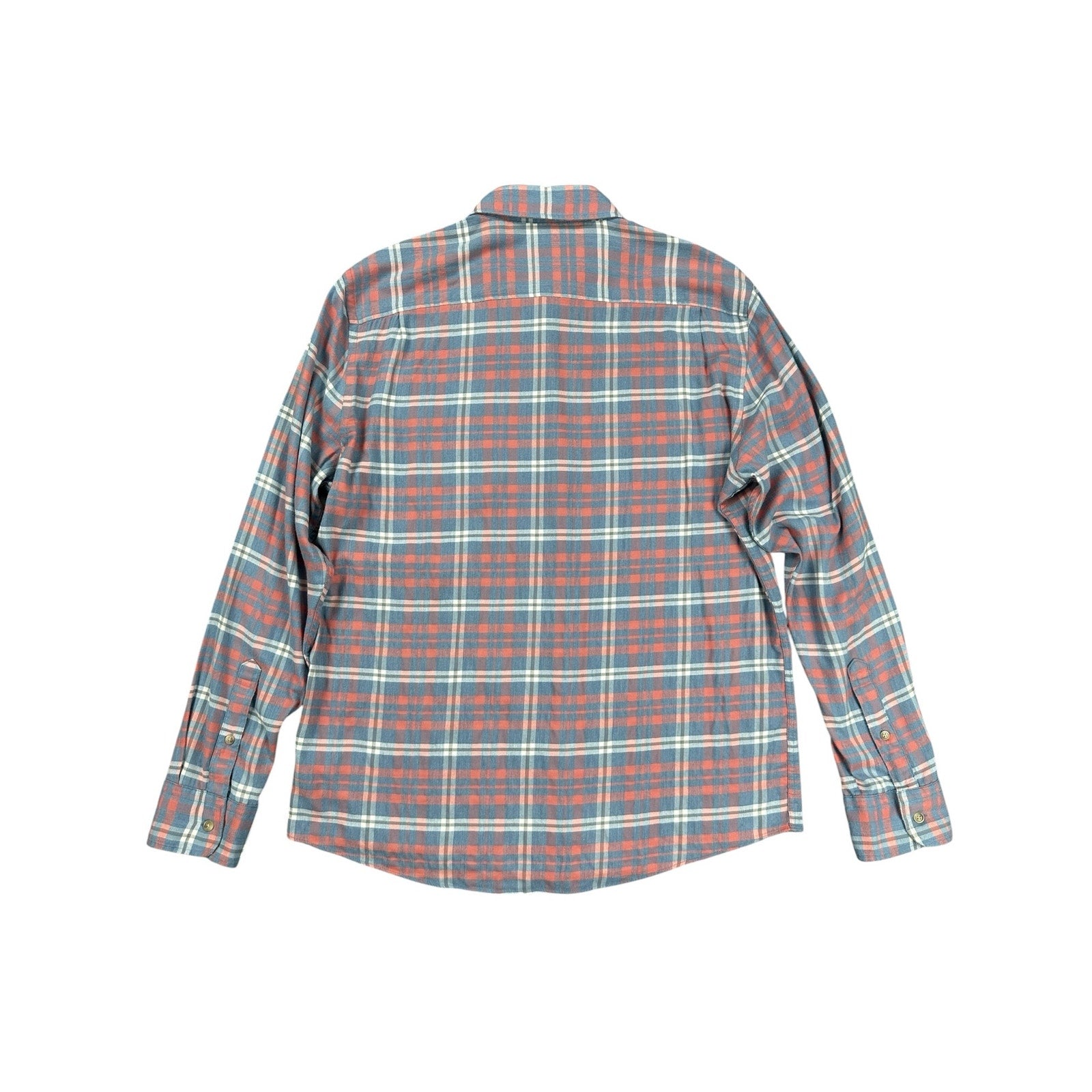Faherty All-Time Lightweight Brushed Flannel Plaid Long Sleeve Button - Large