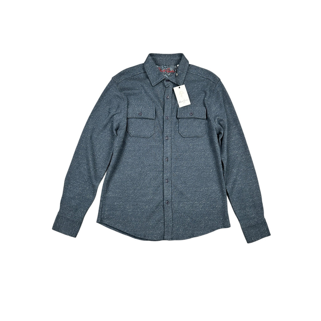 Robert Graham Vigano Knit Classic Fit Long Sleeve Over Shirt in Blue — Size Medium