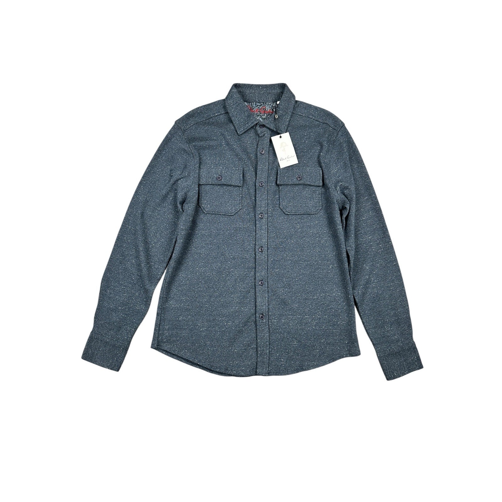 Robert Graham Vigano Knit Classic Fit Long Sleeve Over Shirt in Blue — Size Medium