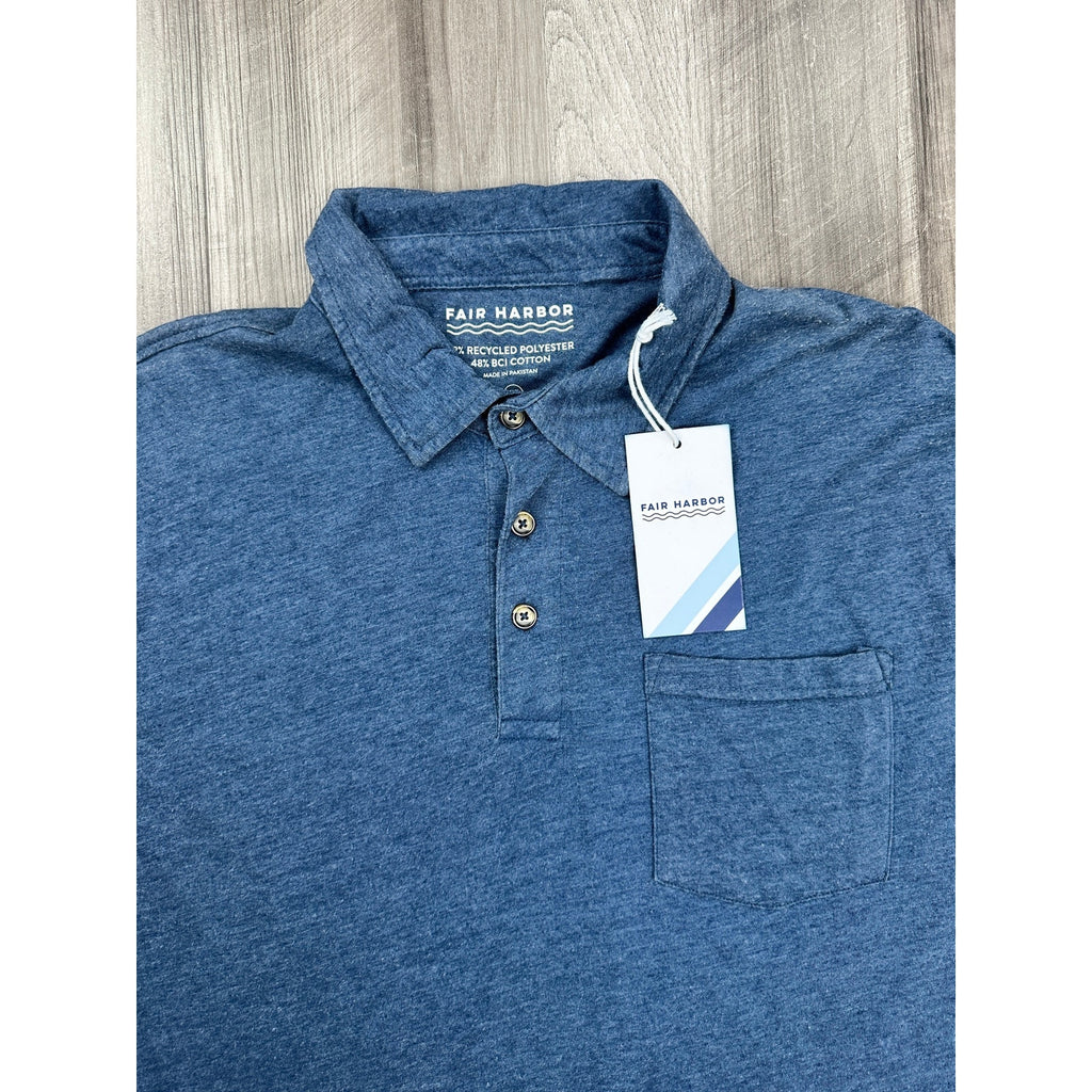 Fair Harbor Atlantic Polo in Dark Denim — Size 2XL