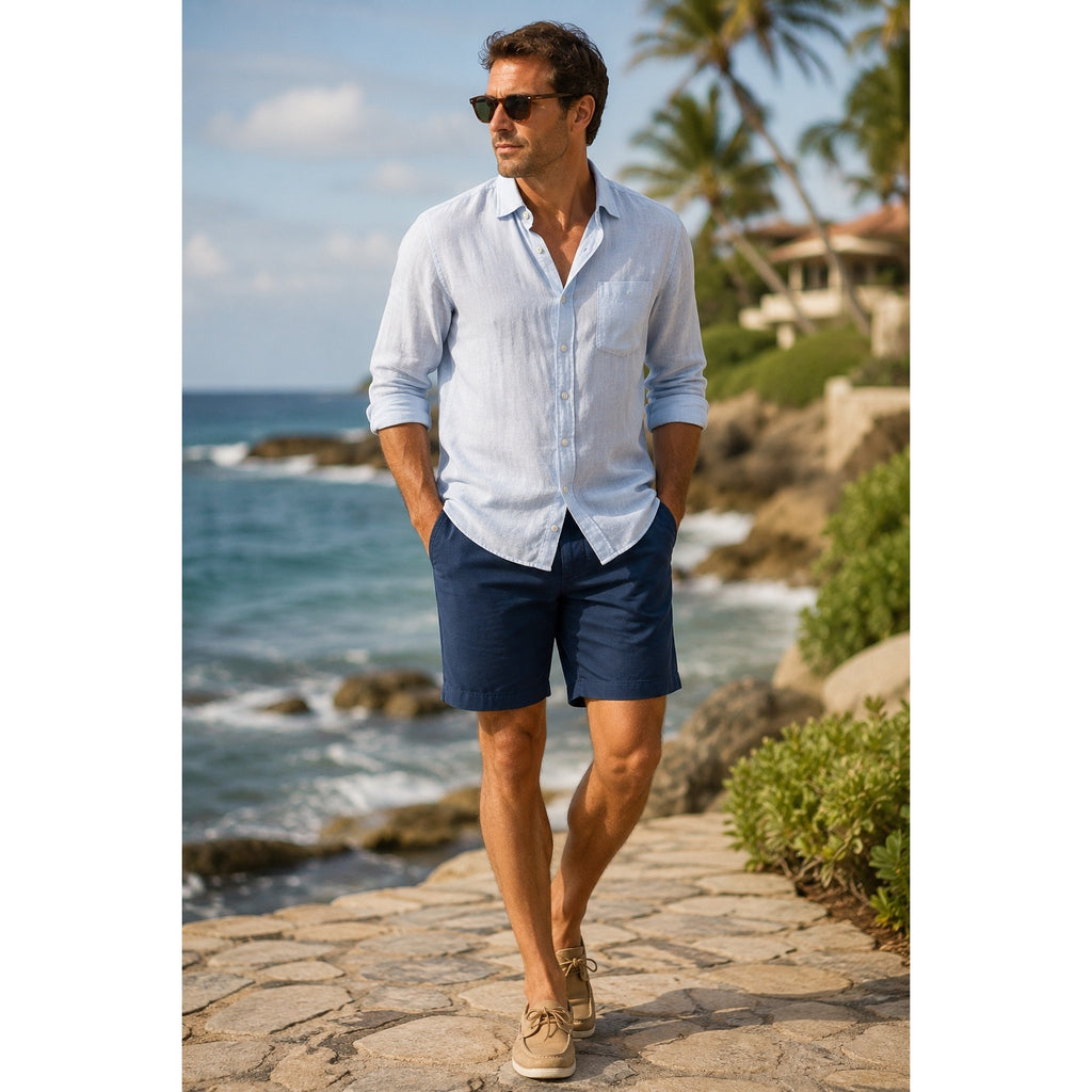 Tommy Bahama Boracay 12" Stretch Chino Shorts in Maritime Navy — Size 44