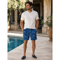 Robert Graham Floral Cotton Classic Fit Shorts in Blue and Navy — Size 44 // Preowned
