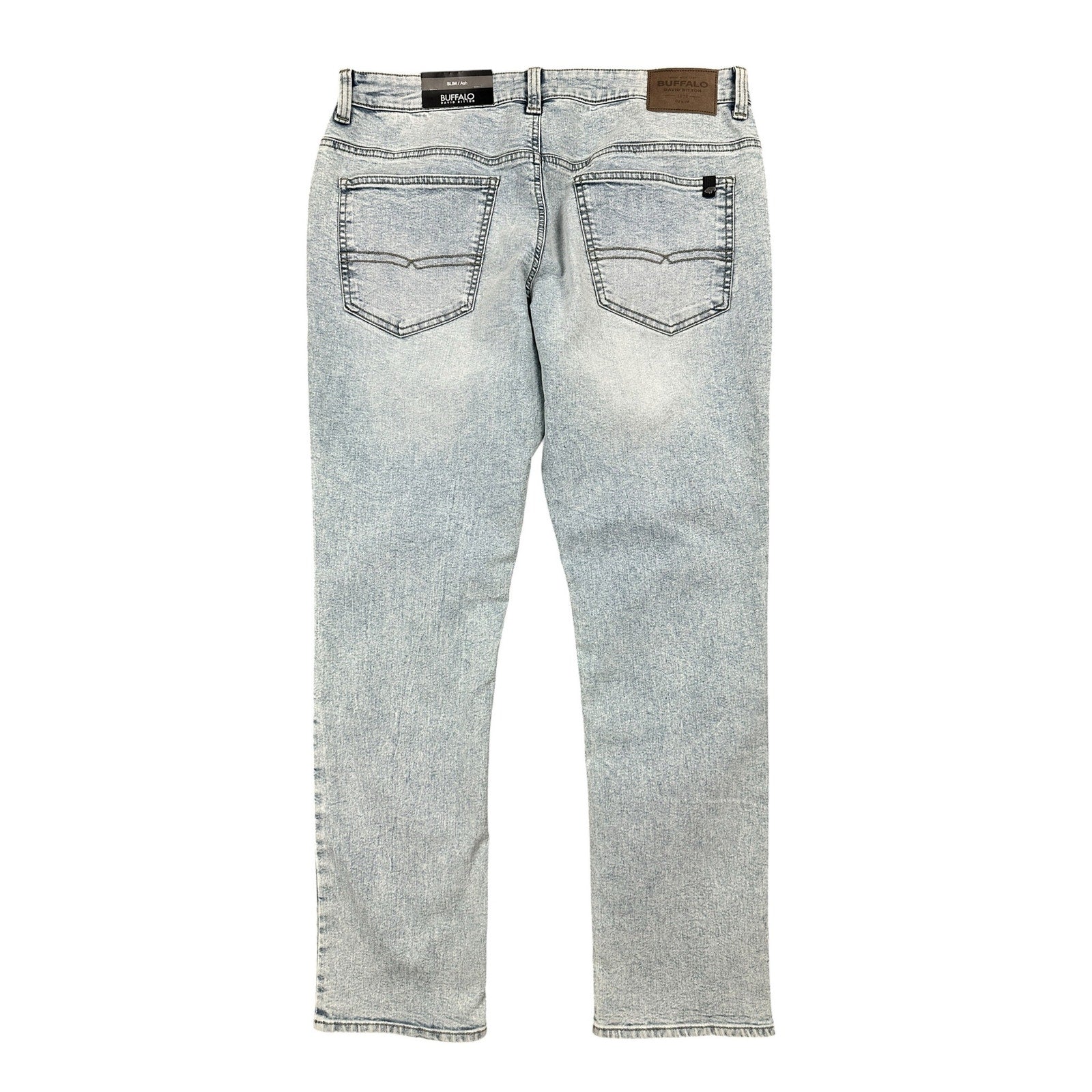 Buffalo David Bitton Ash Slim Fit Stretch Jean in Bleached and Blasted — Size 36x32