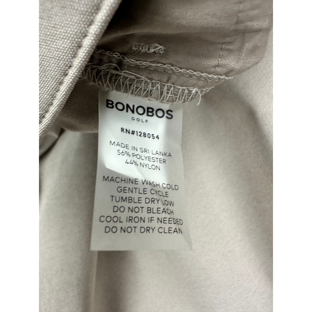 Bonobos Golf Performance Slim Fit Pants in Khaki Stone — Size 38x32