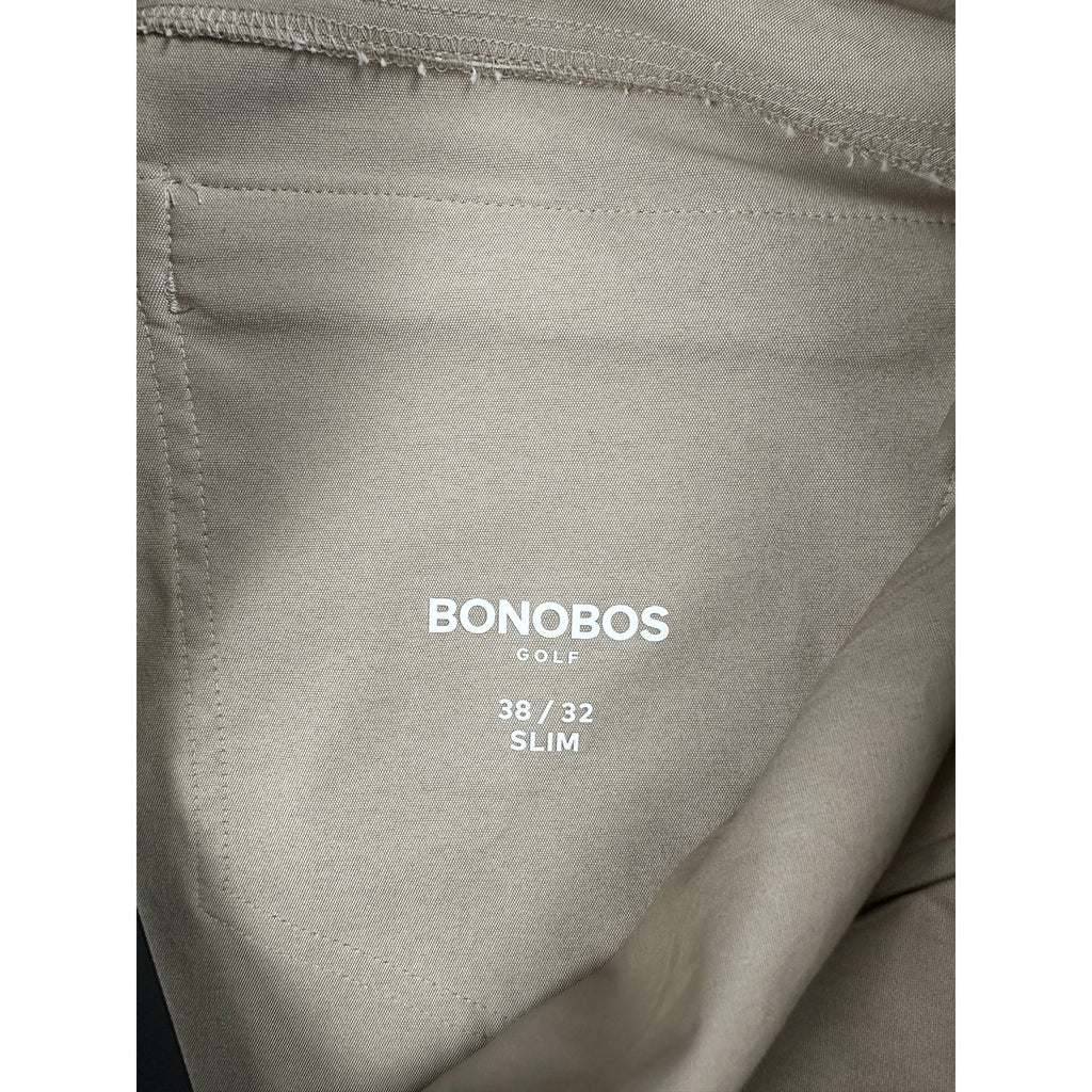 Bonobos Golf Performance Slim Fit Pants in Khaki Stone — Size 38x32