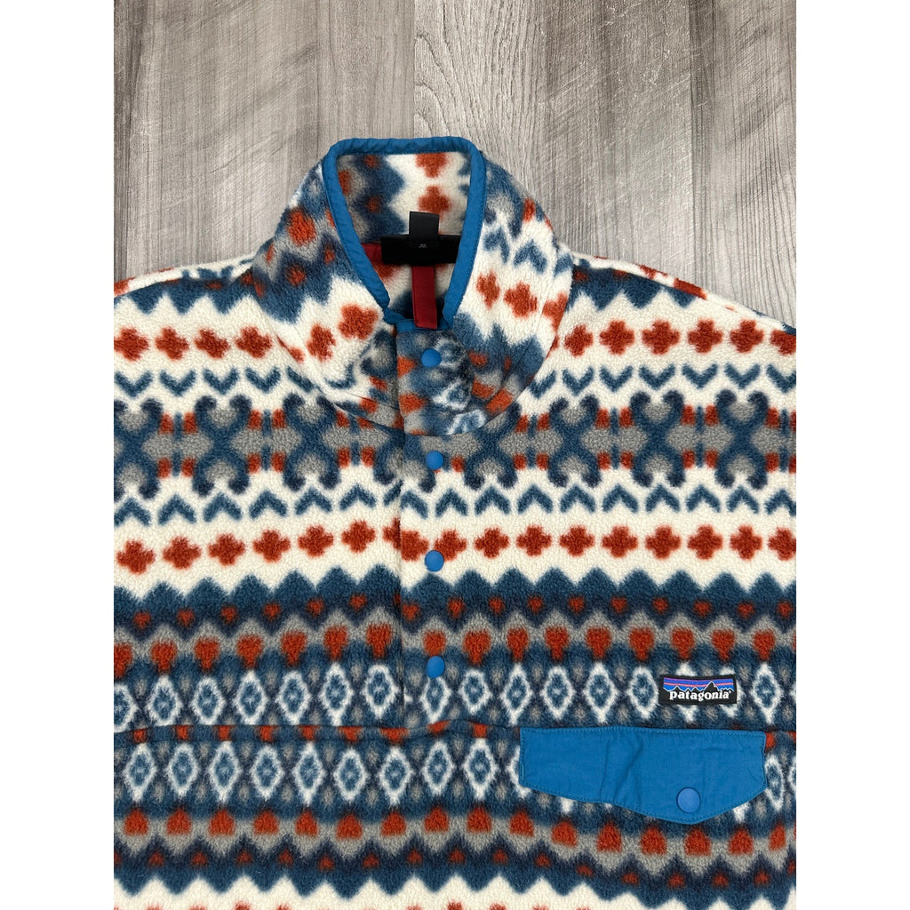 Patagonia Synchilla Snap-T Pullover in Delta Aztec Blue — Size Medium // Preowned