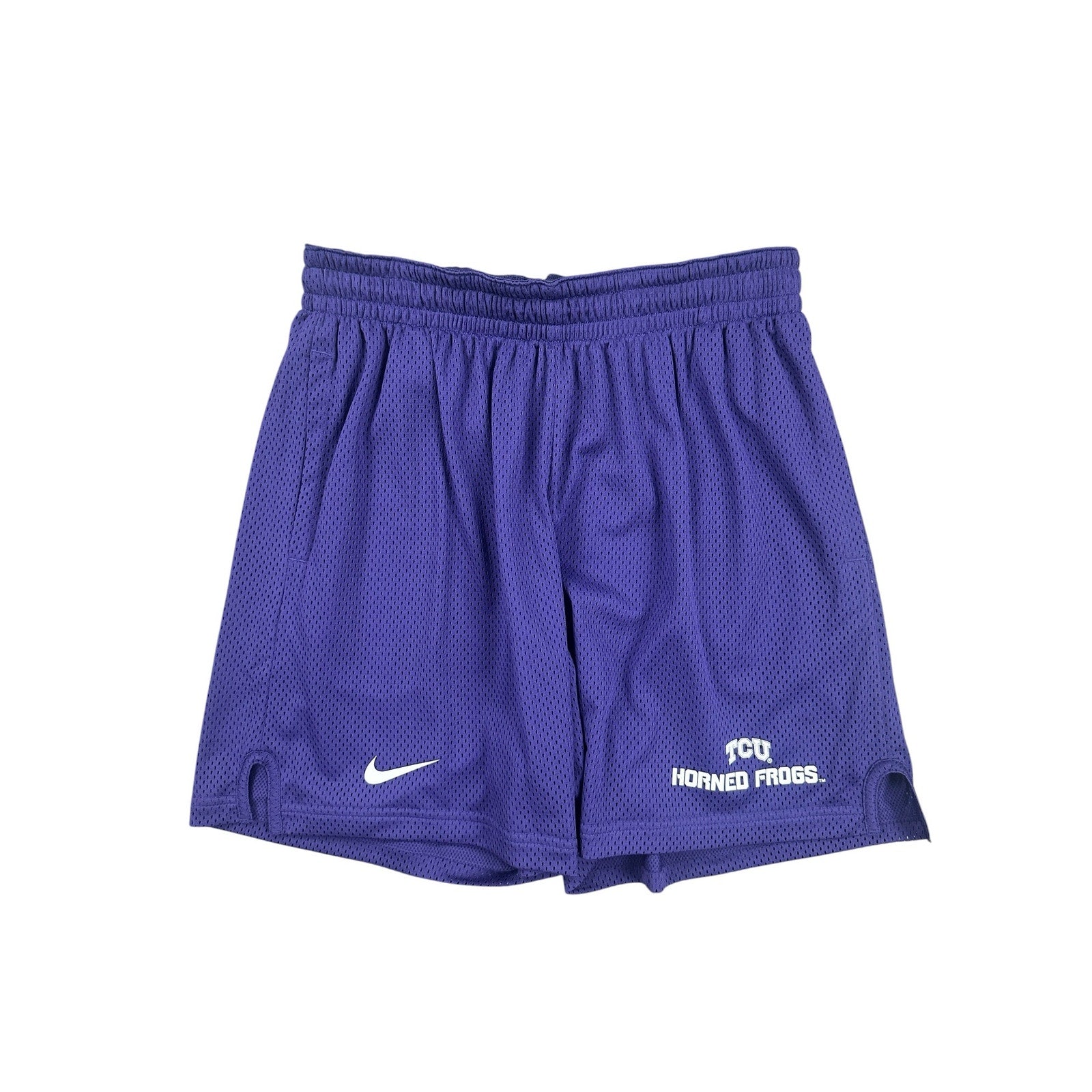 Nike TCU Horned Frogs Loose Fit Mid-Thigh Dri-FIT Mesh Athletic Shorts in Purple — Size Large