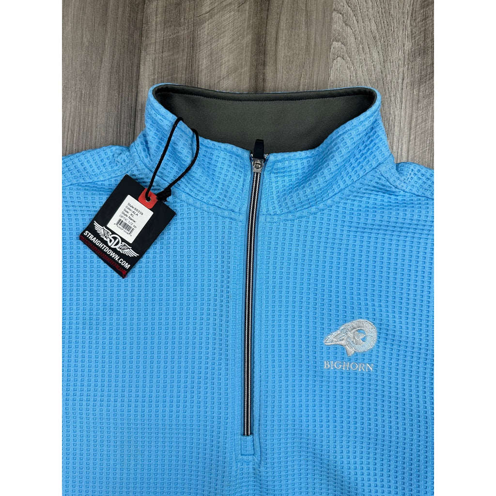Straight Down Big Horn Golf Optic Quarter Zip Pullover in Alaska Blue — Size XL