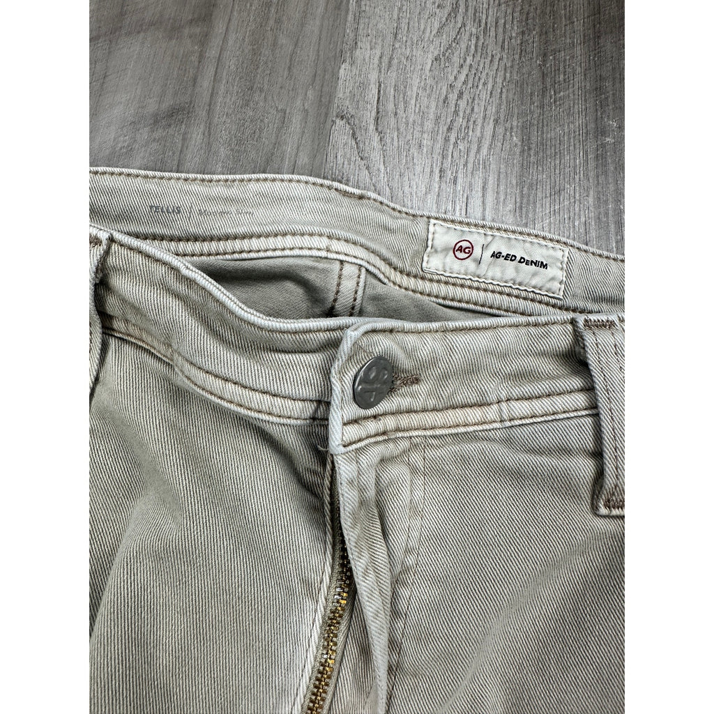 AG Adriano Goldschmied AG-ED Denim Tellis Modern Slim Jeans in Beige Khaki — Size 36x32 // Preowned