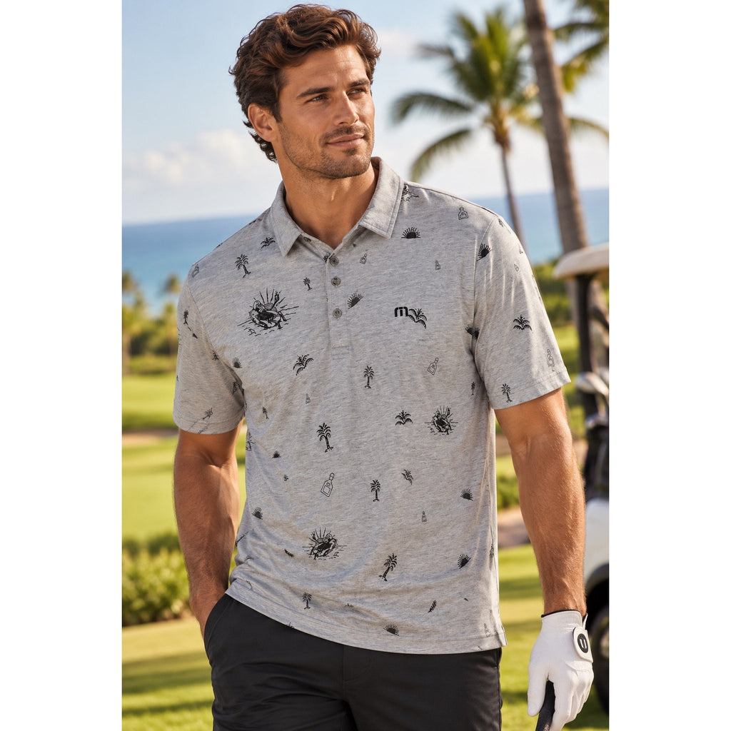 Travis Mathew Ice Breaker Skeleton Vacation Golf Polo — Size Large // Preowned