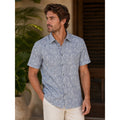 Bugatchi Milo Leaf Print OoohCotton 8-Way Stretch Shirt in Lilac — Size Large