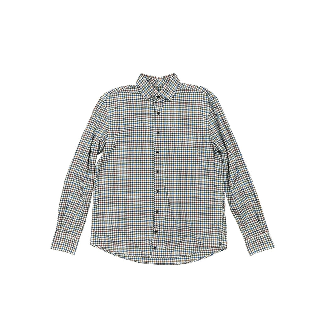 Johnnie-O Todd Checkered Hangin' Out Sport Shirt in Evergreen — Size Medium // Preowned