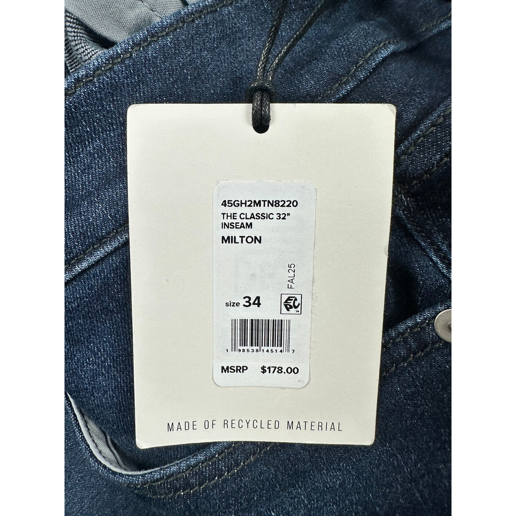 Joe's Jeans The Classic Straight 32" Inseam Milton Jeans in Milton Dark Wash Blue — Size 34