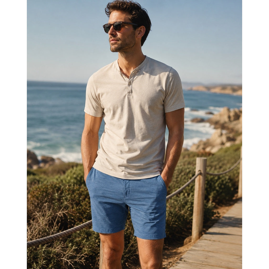 Faherty All Day Hybrid Drawstring Shorts in Navy — Size 38 // Preowned
