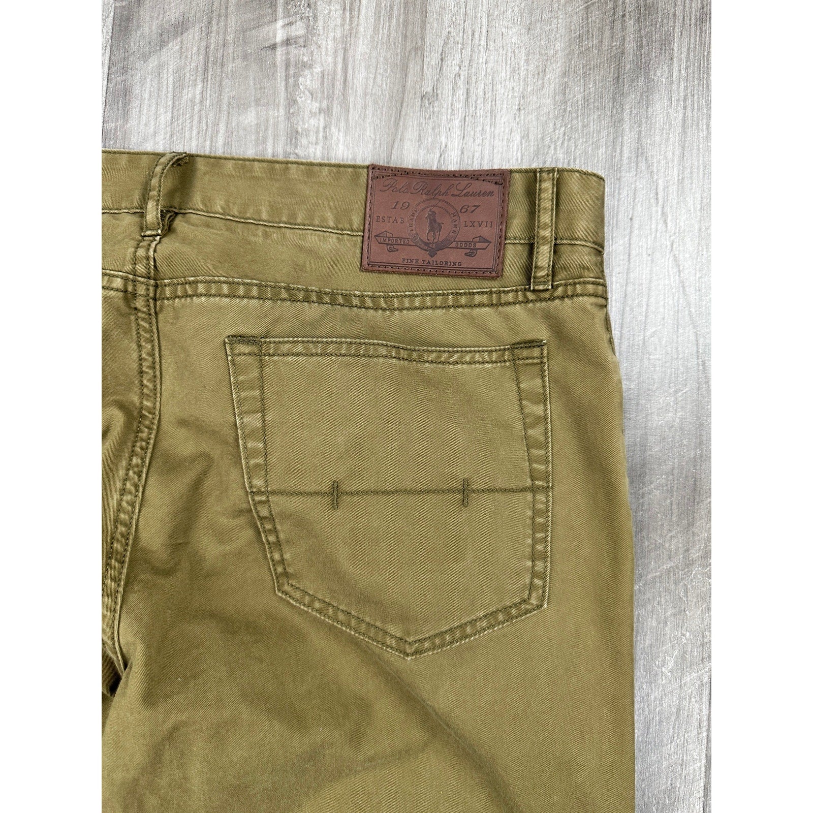 Polo Ralph Lauren Slim Straight Fit Chino Jeans in Olive Khaki — Size 34x32 // Preowned