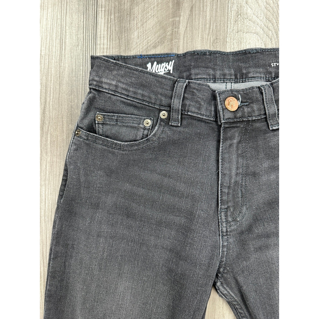 Mugsy Mags Modern Slim Straight Stretch Jean in Washed Black — Size 30x30 // Preowned