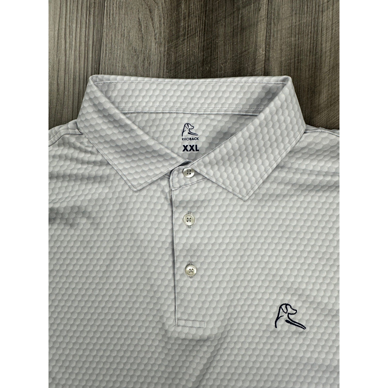 Rhoback The Be The Ball Performance Golf Polo in White Gray — Size 2XL // Preowned