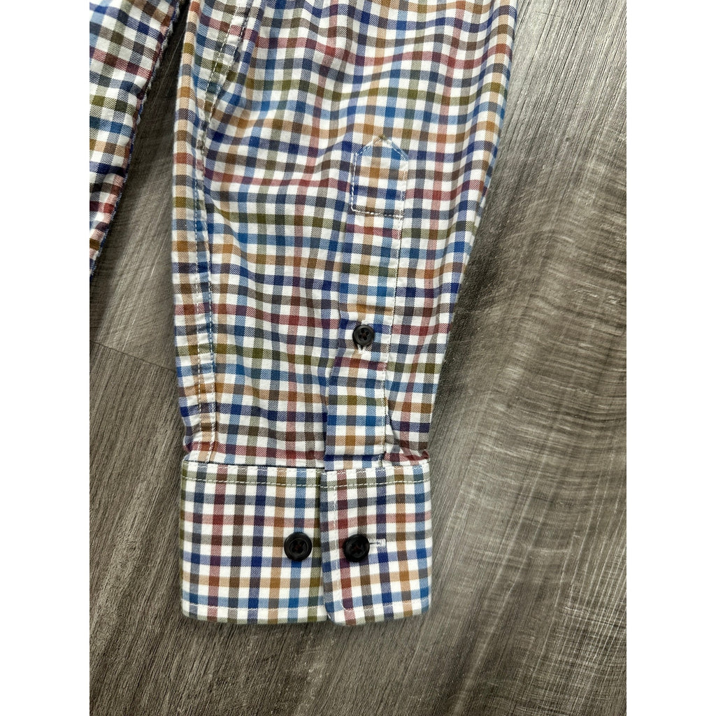 Johnnie-O Todd Checkered Hangin' Out Sport Shirt in Evergreen — Size Medium // Preowned