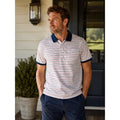 Criquet Classic Players Shirt Striped Polo White Red Navy Pima Cotton — Size XL
