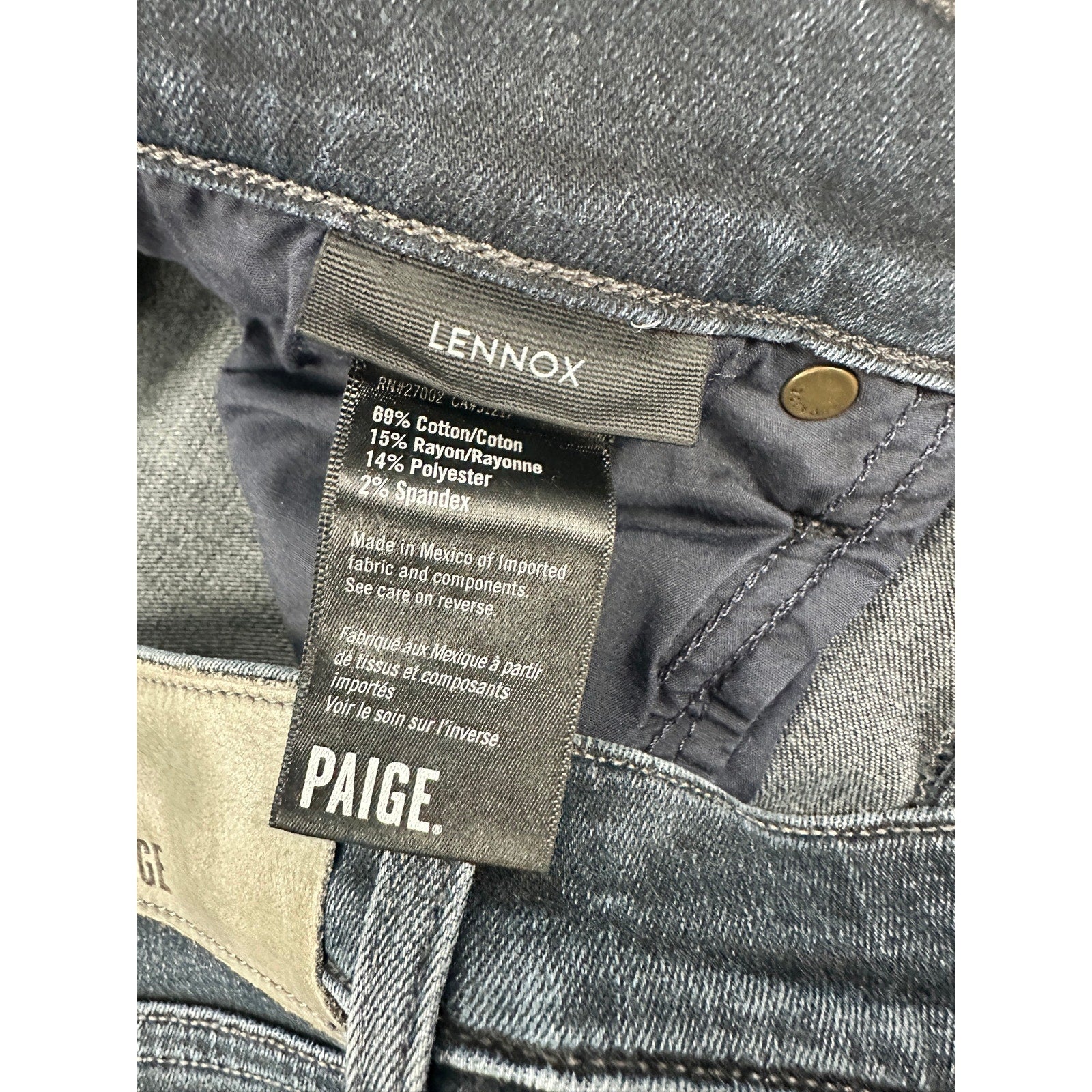 Paige Lennox Slim Straight Jean in Chrisman — Size 32