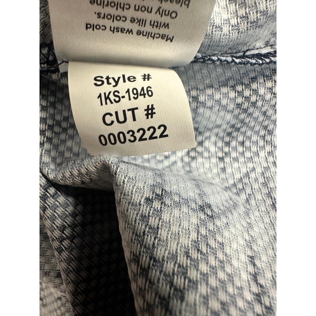 Mizzen+Main Halyard Navy Tropical Trim No Tuck Short Sleeve Button Down — Size Small