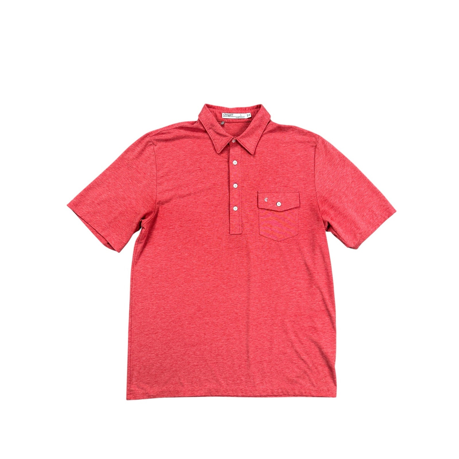 Criquet Performance Players Shirt Pocket Polo in Red — Size Large // Preowned